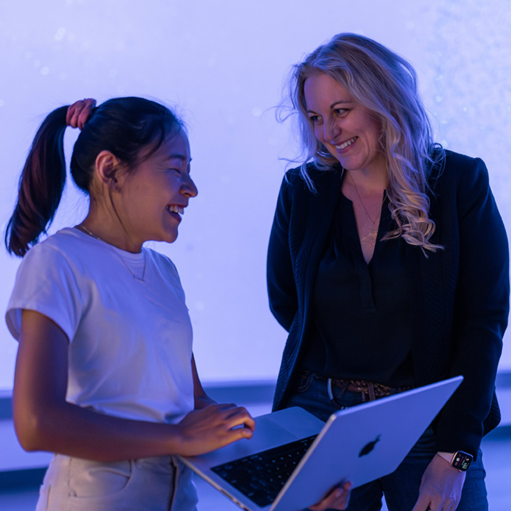 Yujie Gao and Megan Smith in the Critical Futures Studio