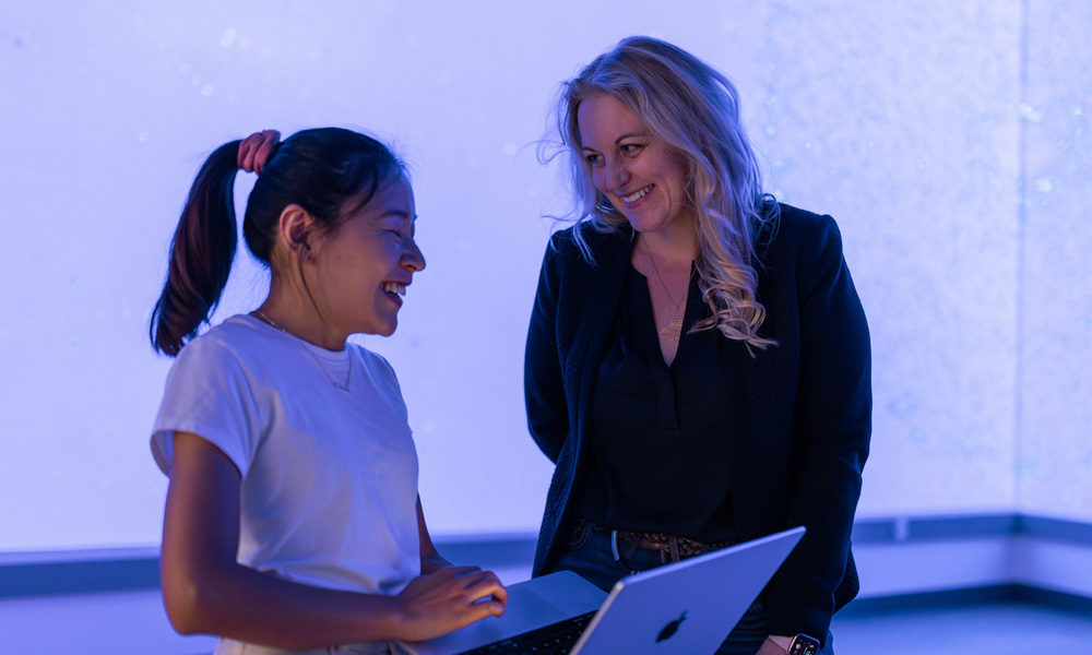 Yujie Gao and Megan Smith in the Critical Futures Studio